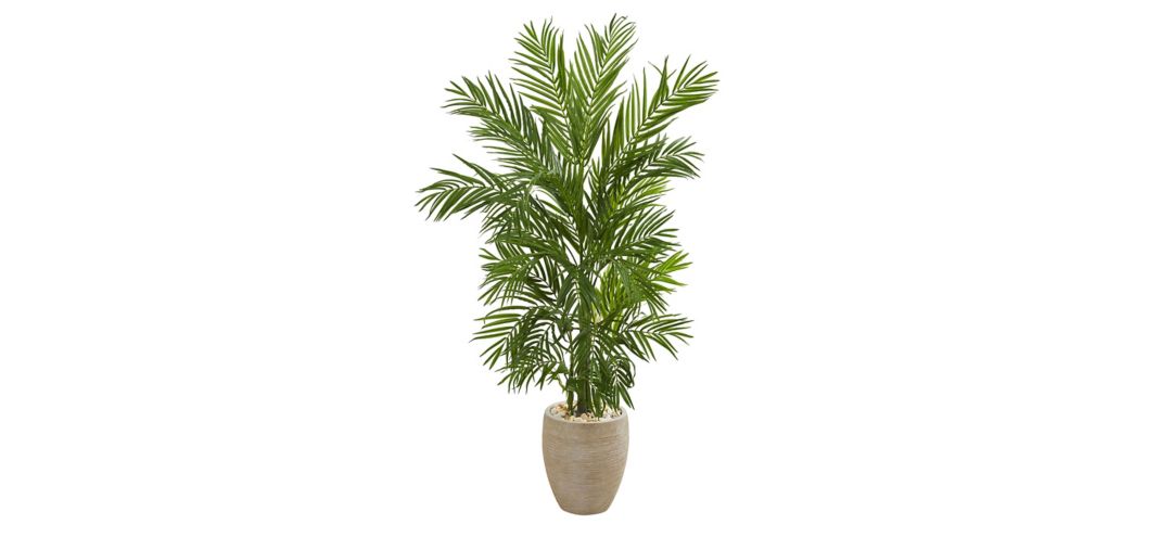 5ft. Areca Palm Artificial Tree in Sand Colored Planter