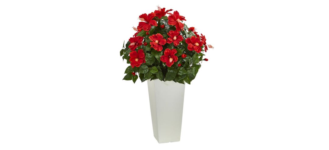 Hibiscus Artificial Plant in Tower Planter