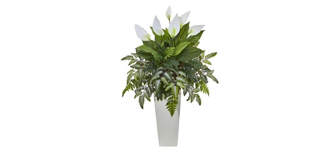 Mixed Spathiphyllum Artificial Plant in Vase