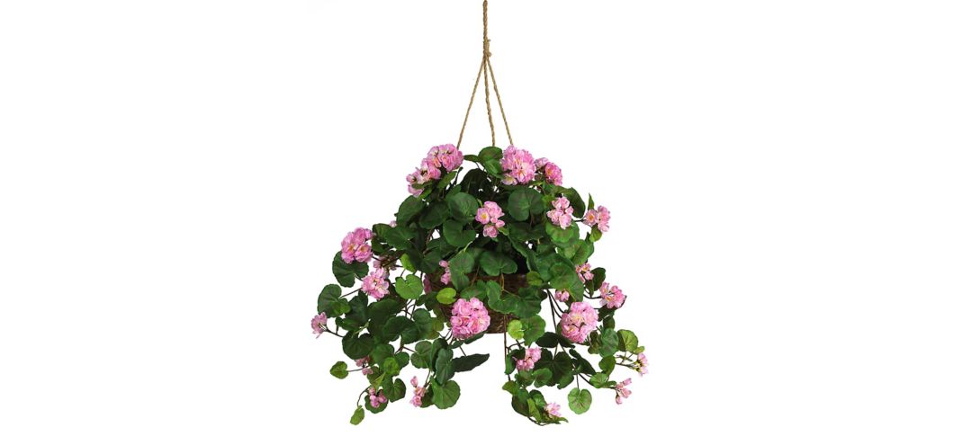 141166090 Geranium Hanging Basket Silk Plant sku 141166090