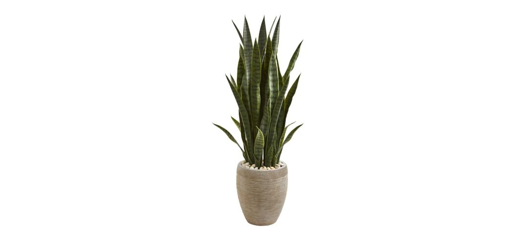 3.5ft. Sansevieria Artificial Plant in Sand Planter