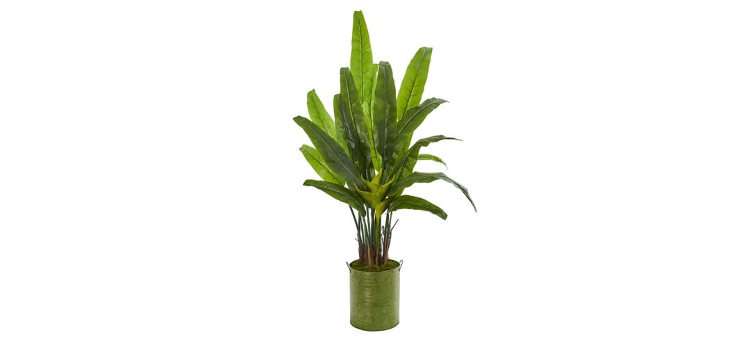5ft. Travelers Palm Artificial Tree in Metal Planter
