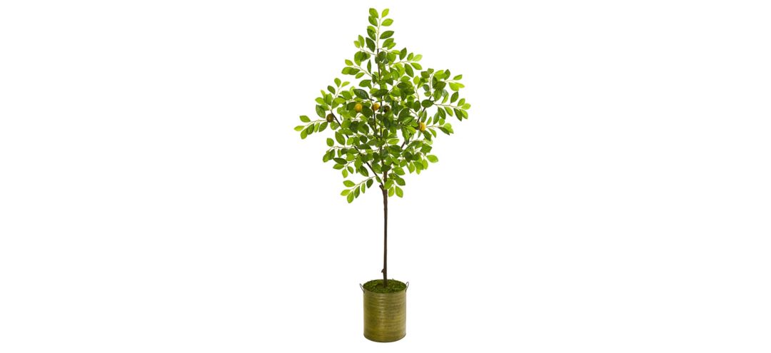 67in. Lemon Artificial Tree in Green Planter