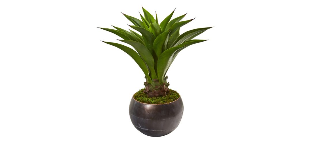 41in. Agave Artificial Plant in Decorative Metal Bowl