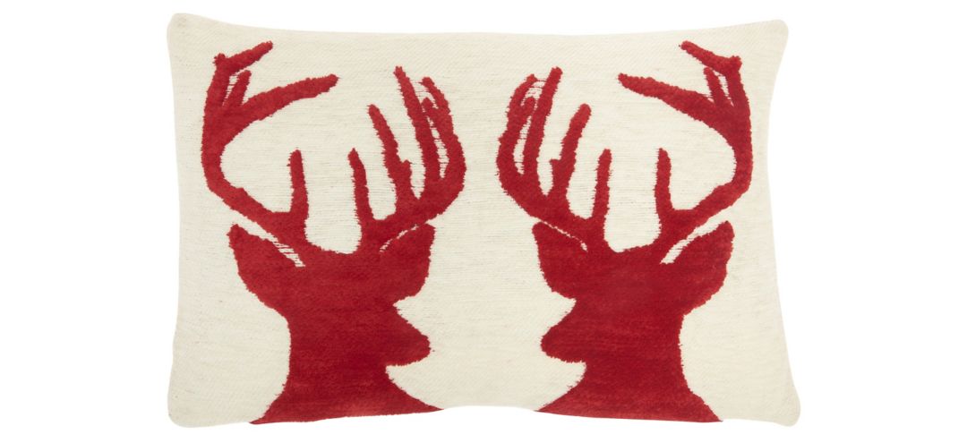 128140441 Home For the Holidays Red Reindeer Accent Pillow sku 128140441