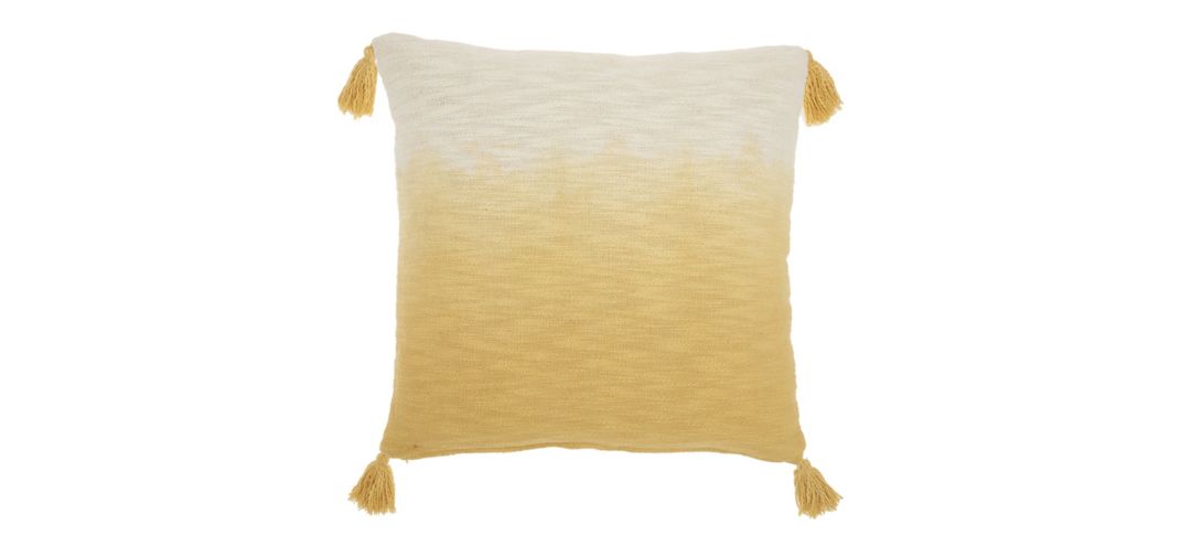 "Mina Victory 22"" Ombre Tassels Yellow Throw Pillow"