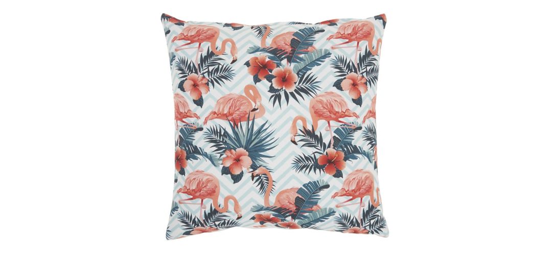 Mina Victory Tropical Flamingos Throw Pillow