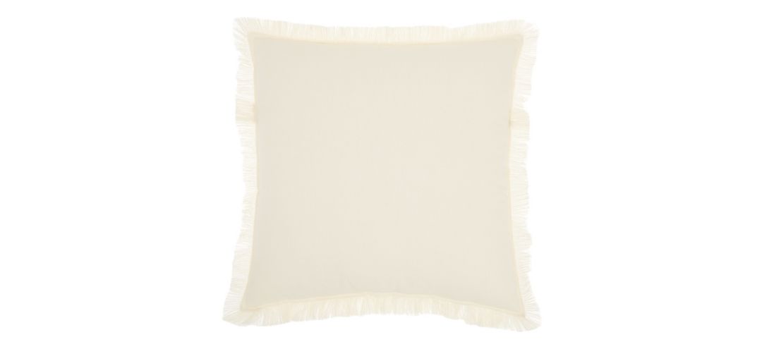 Mina Victory Fringed Solid Throw Pillow