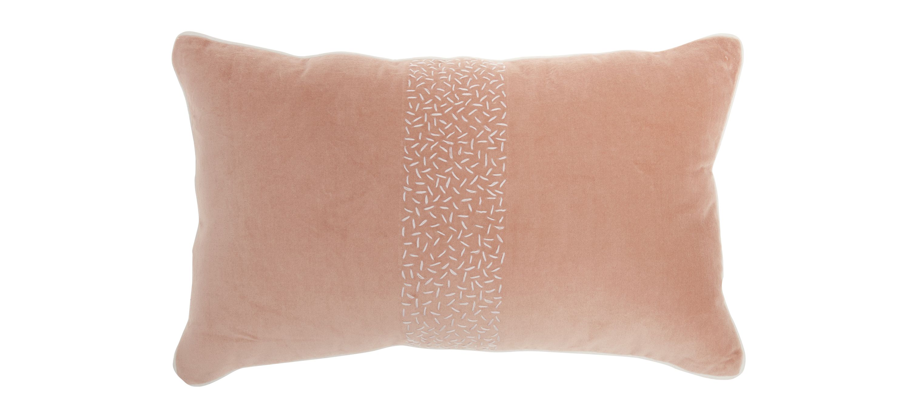 Mina Victory Hand Stitched Stripe Coral Throw Pillow
