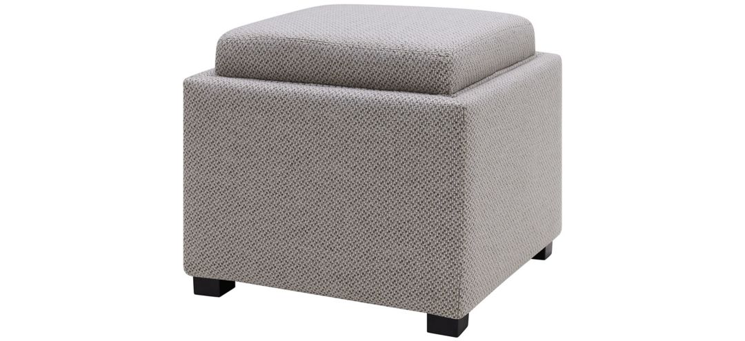 Cameron Square Fabric Storage Ottoman with Tray