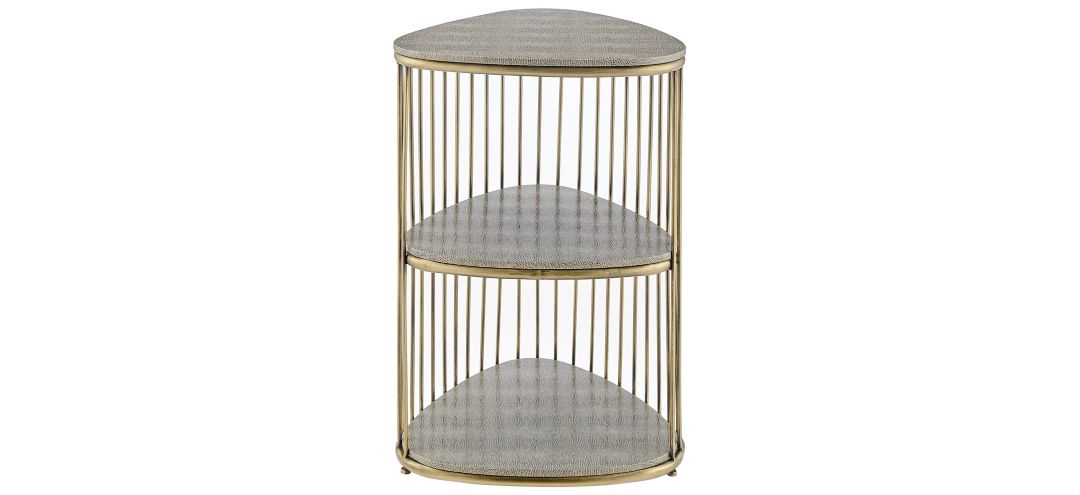 Theron Faux Shagreen Side End Table