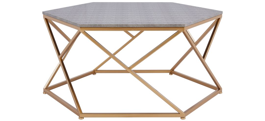 Cressa Hexagon Faux Shagreen Coffee Table