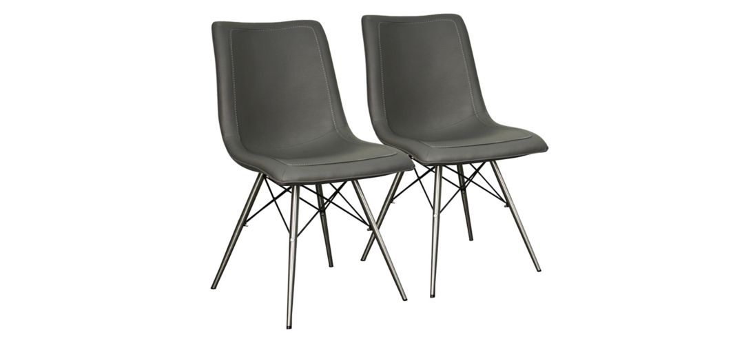 741256821 Blaine Dining Chair Stainless Steel Legs: Set of 2 sku 741256821