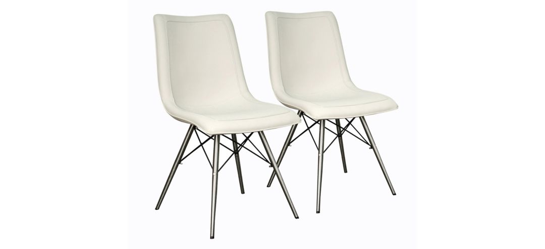 Blaine Dining Chair Stainless Steel Legs: Set of 2