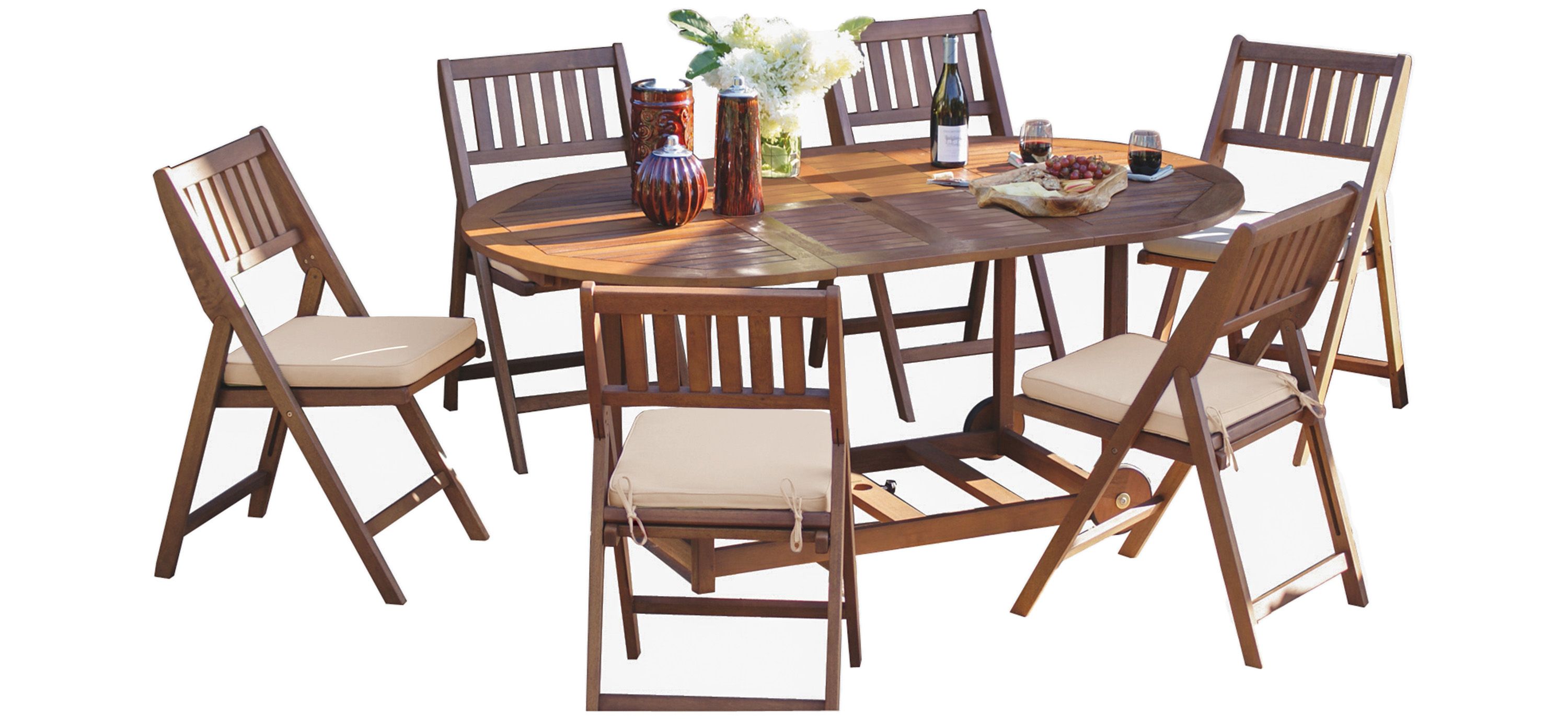 Apak 7-pc Fold and Store Dining Set