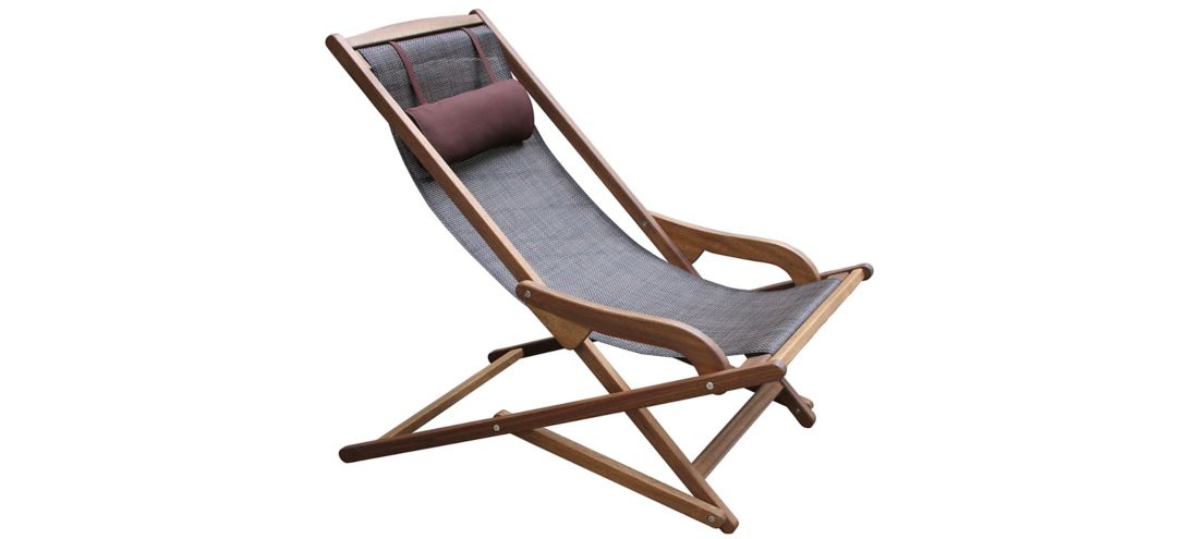 Creel Outdoor Folding Lounge Chair With Pillow