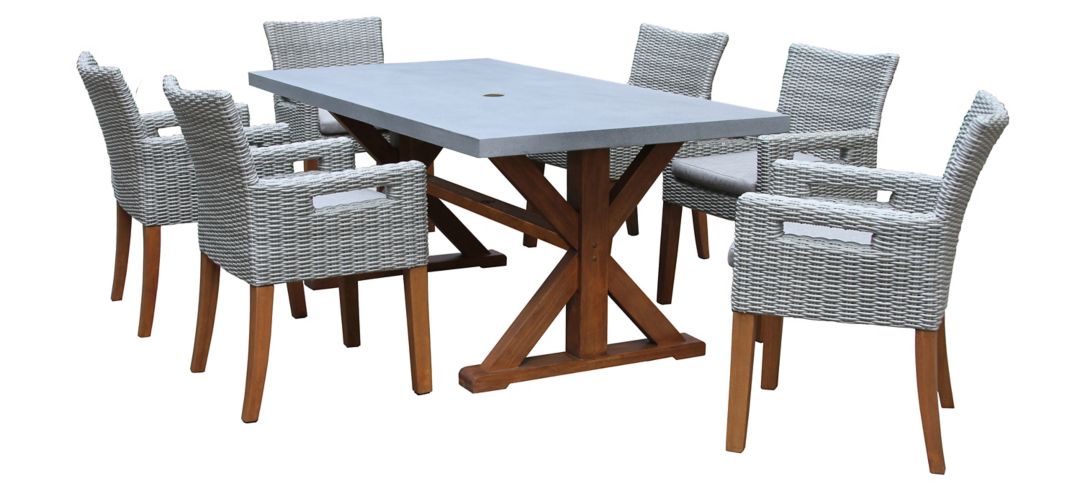 Nautical 7-pc. Composite and Concrete Outdoor Dining Set