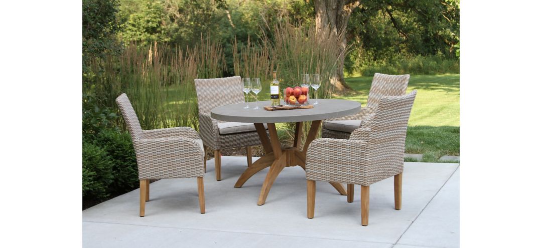 Nautical 5-pc. Teak and Wicker Outdoor Dining Set