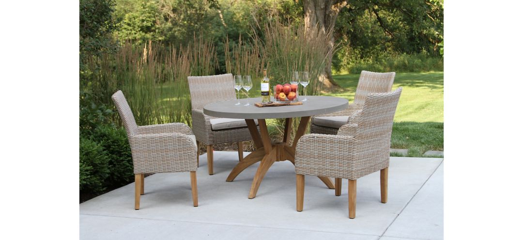 295161260 Nautical 5-pc. Teak and Wicker Outdoor Dining Set sku 295161260