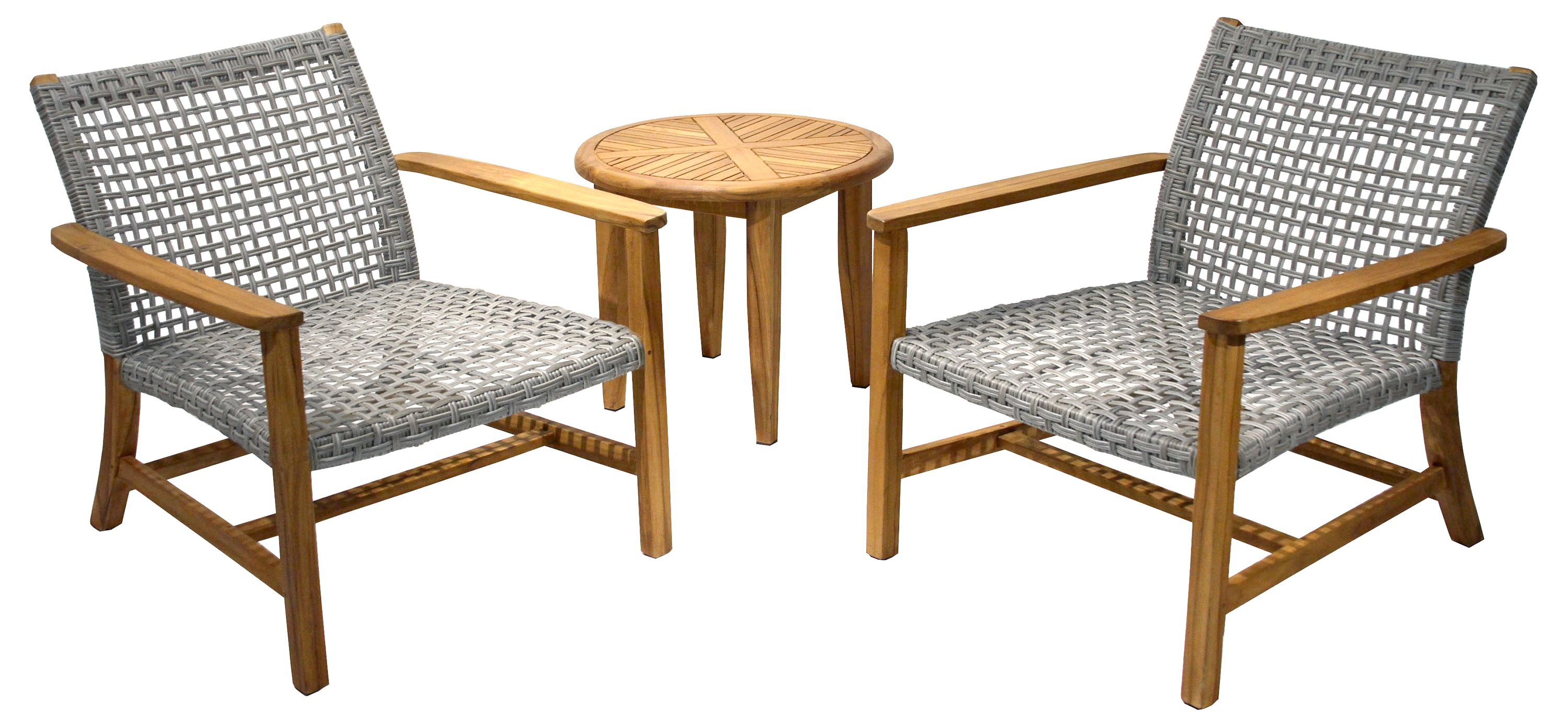 Park Lake 3-pc. Wicker and Teak Outdoor Lounge Set