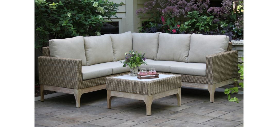 Sea Drift Eucalyptus 2-pc. Outdoor Sectional with Coffee Table