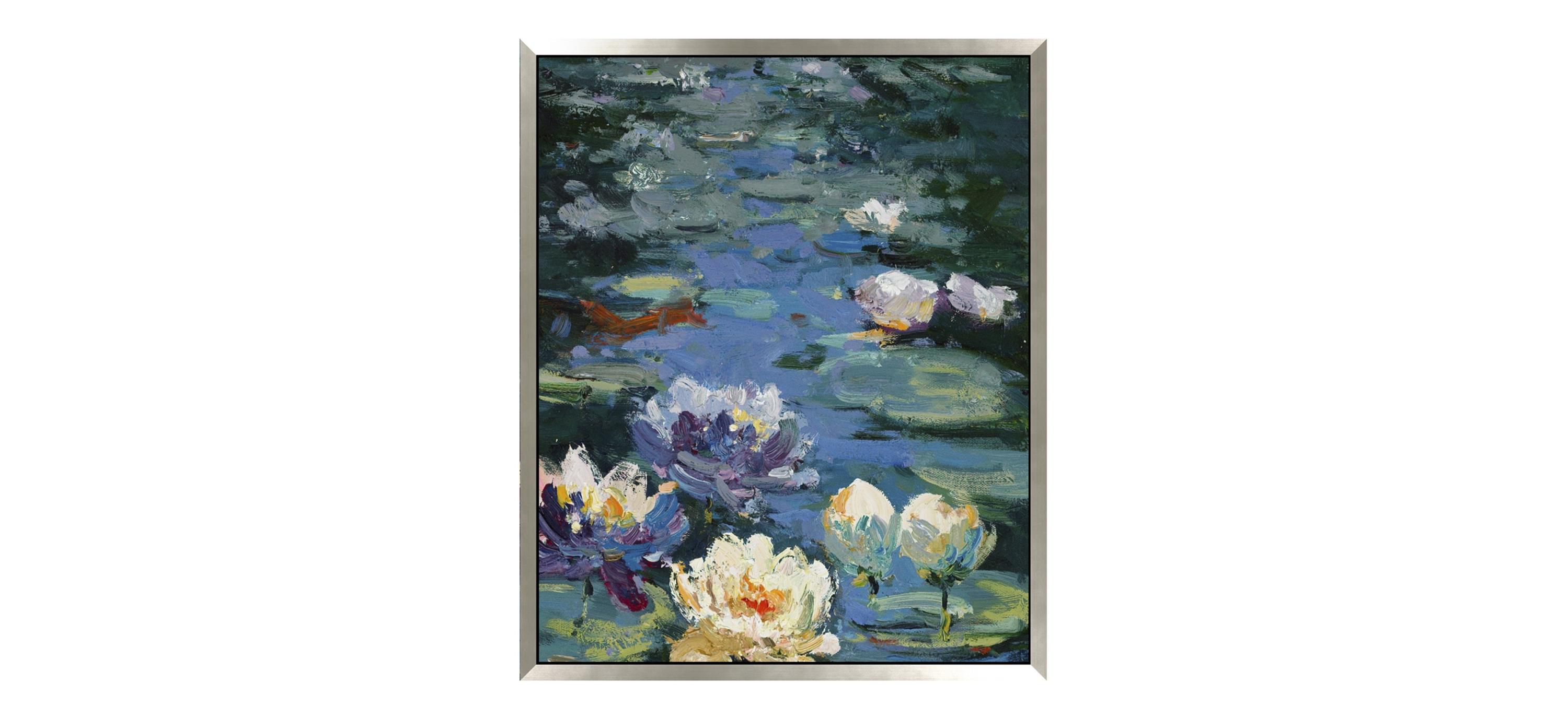 Water Lilies Framed Canvas Wall Art