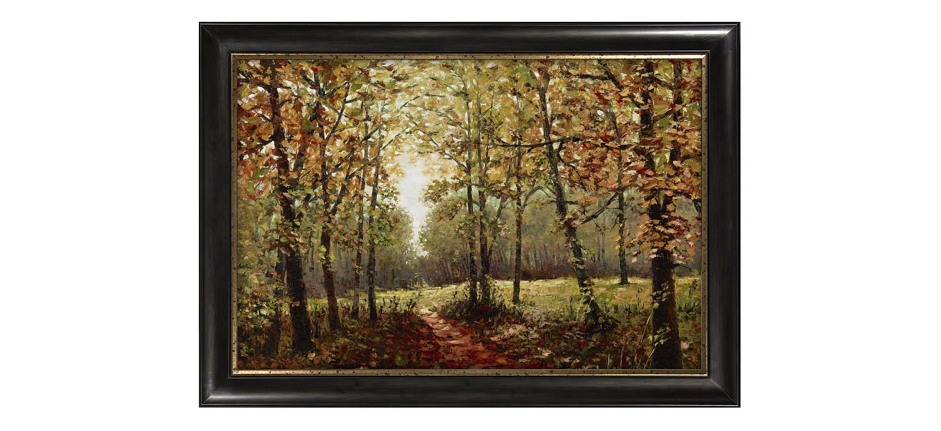 Fall Trees Framed Canvas Wall Art