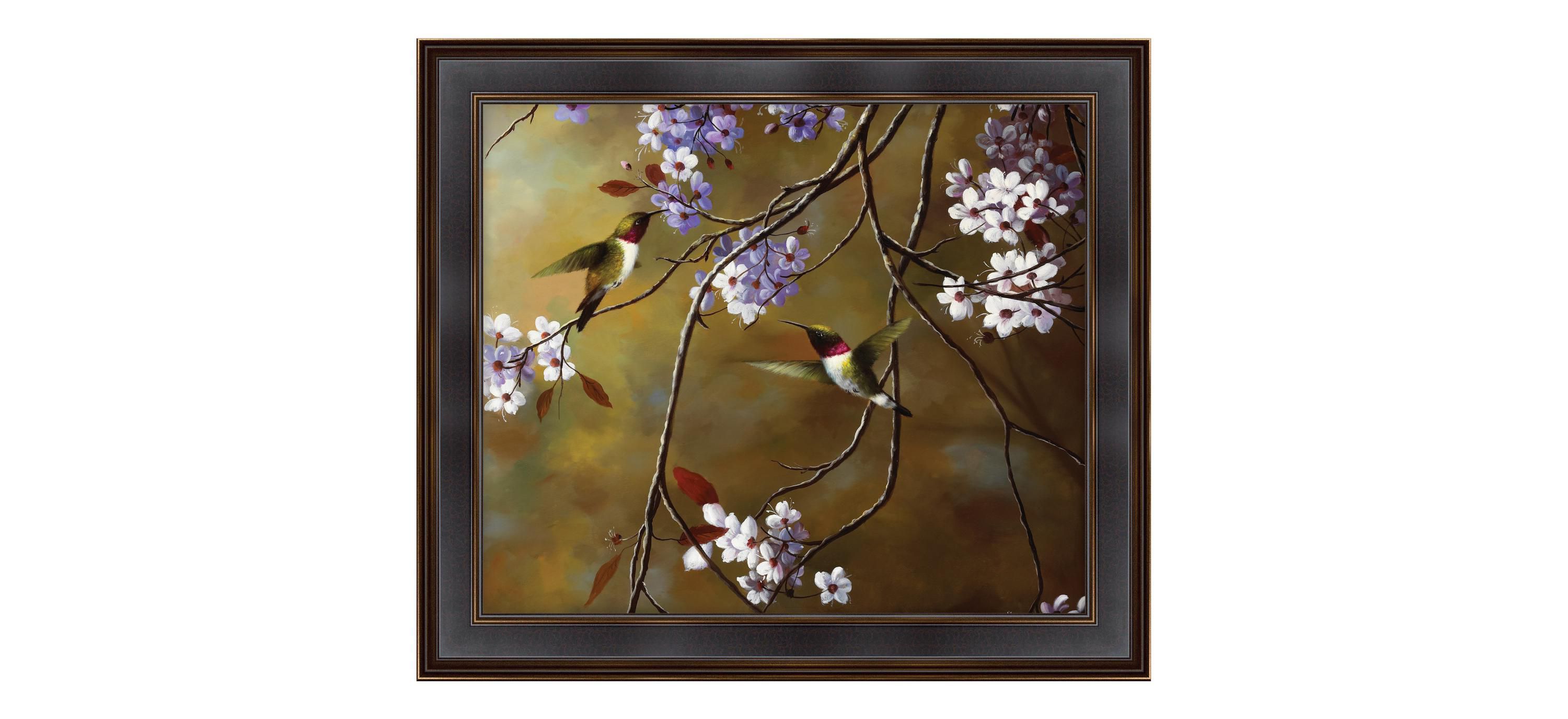 Purple Flowers Framed Canvas Wall Art