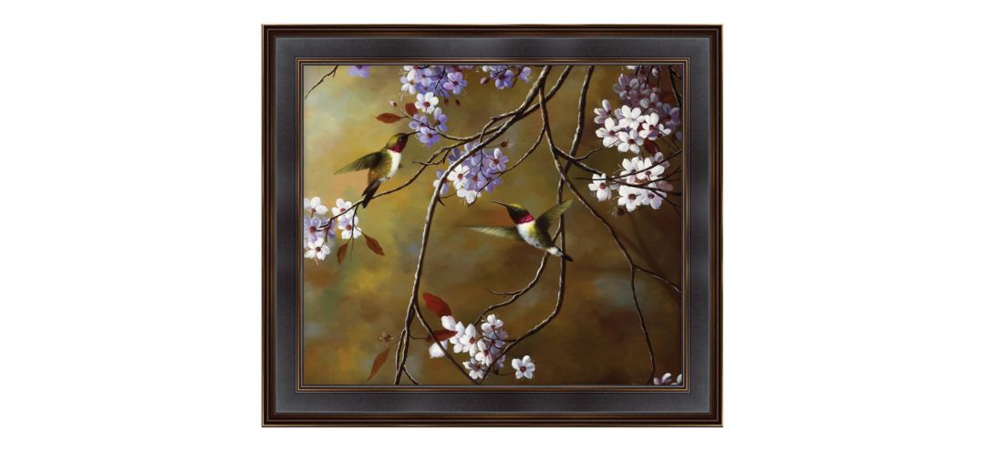 120056660 Purple Flowers Framed Canvas Wall Art sku 120056660