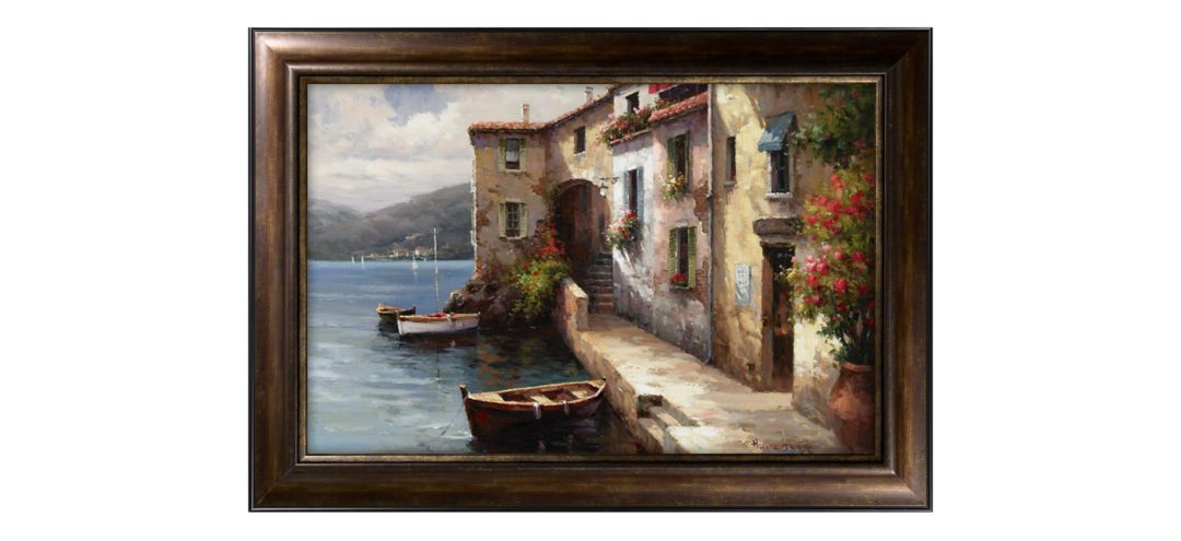 120064439 Lake Como Framed Canvas Wall Art sku 120064439