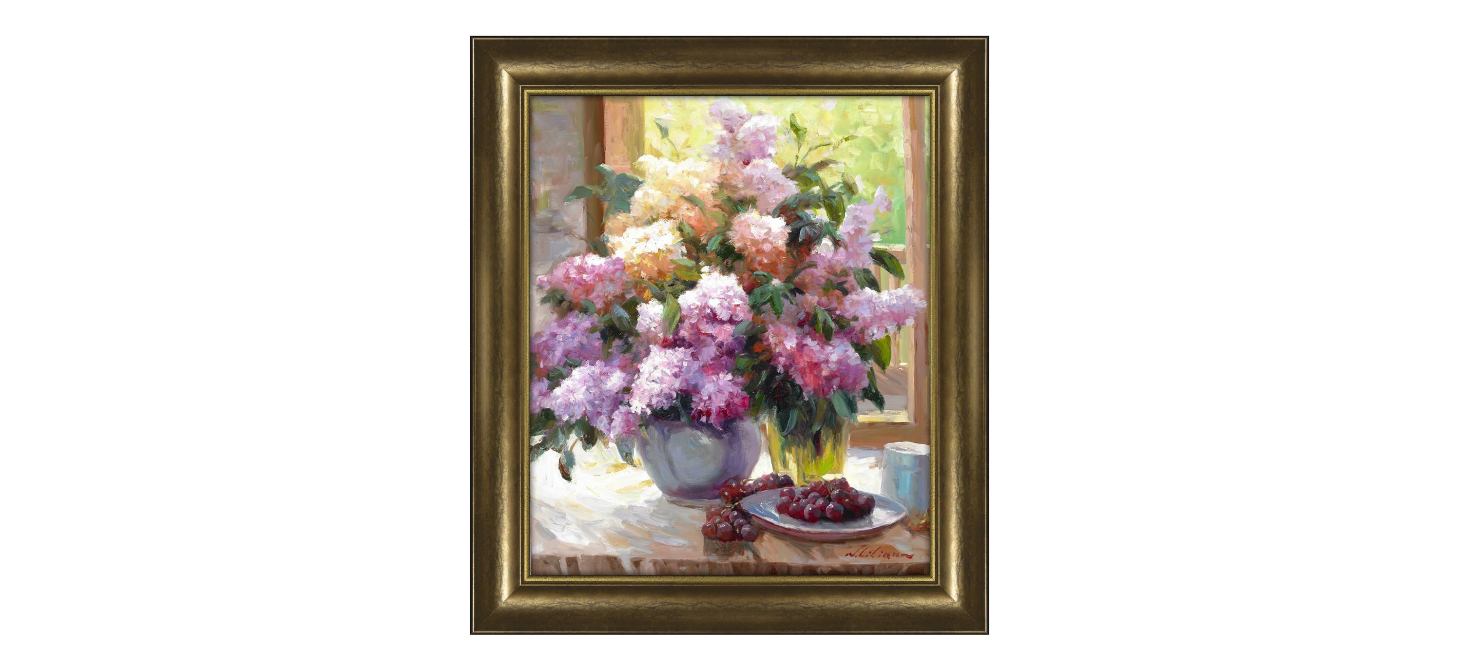 Lilacs Framed Canvas Wall Art
