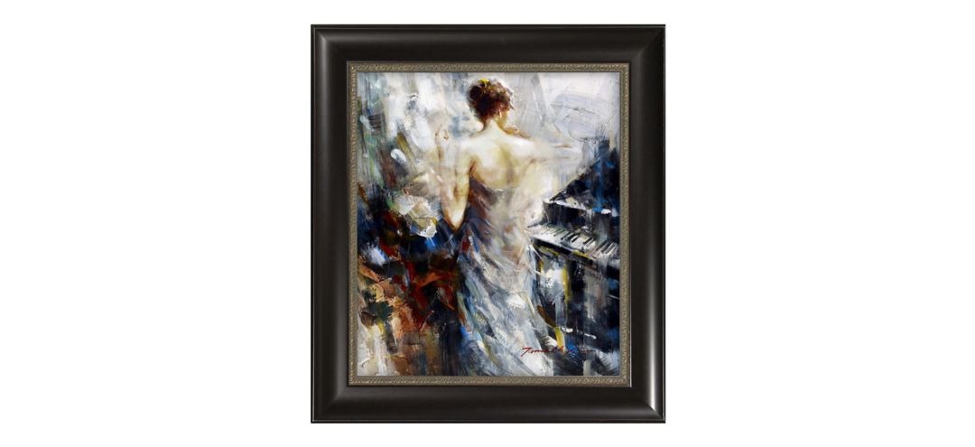 Abstract Girl by Piano Framed Wall Art