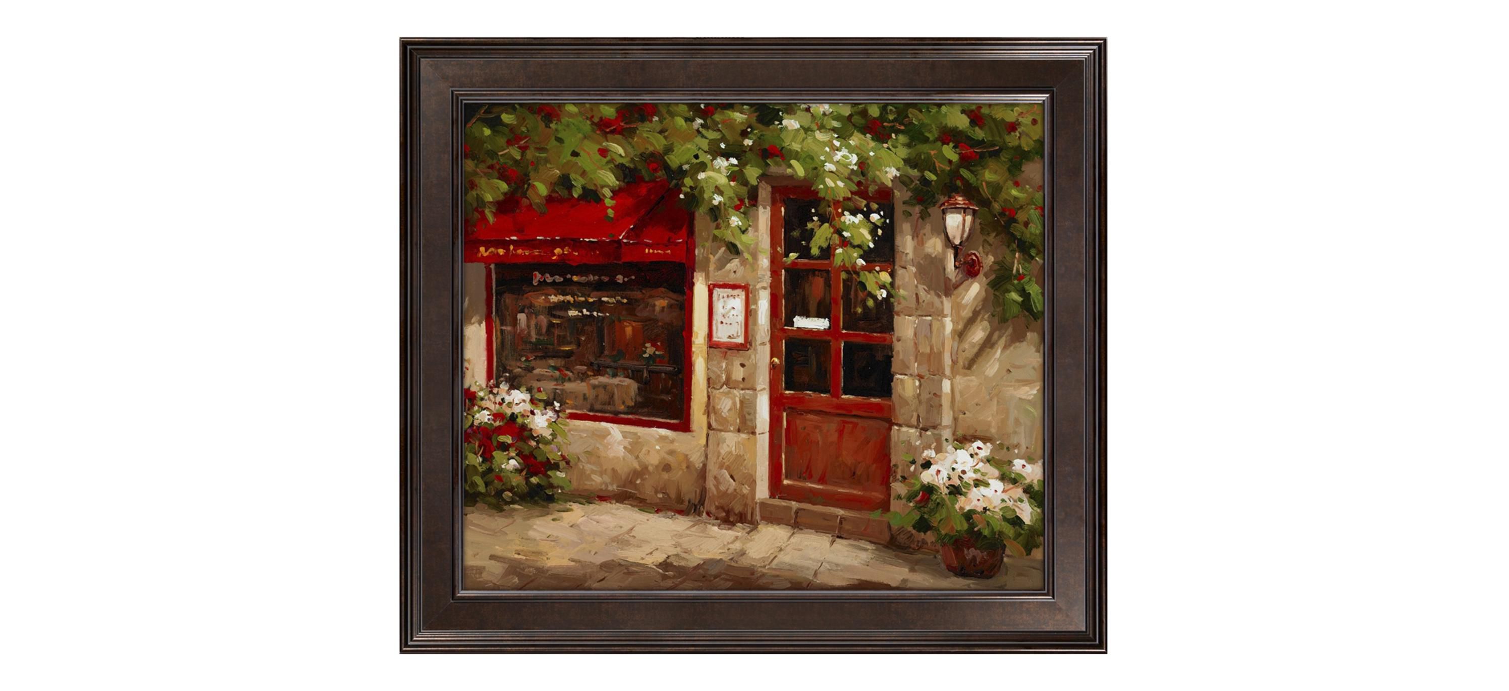 Café Door Framed Canvas Wall Art
