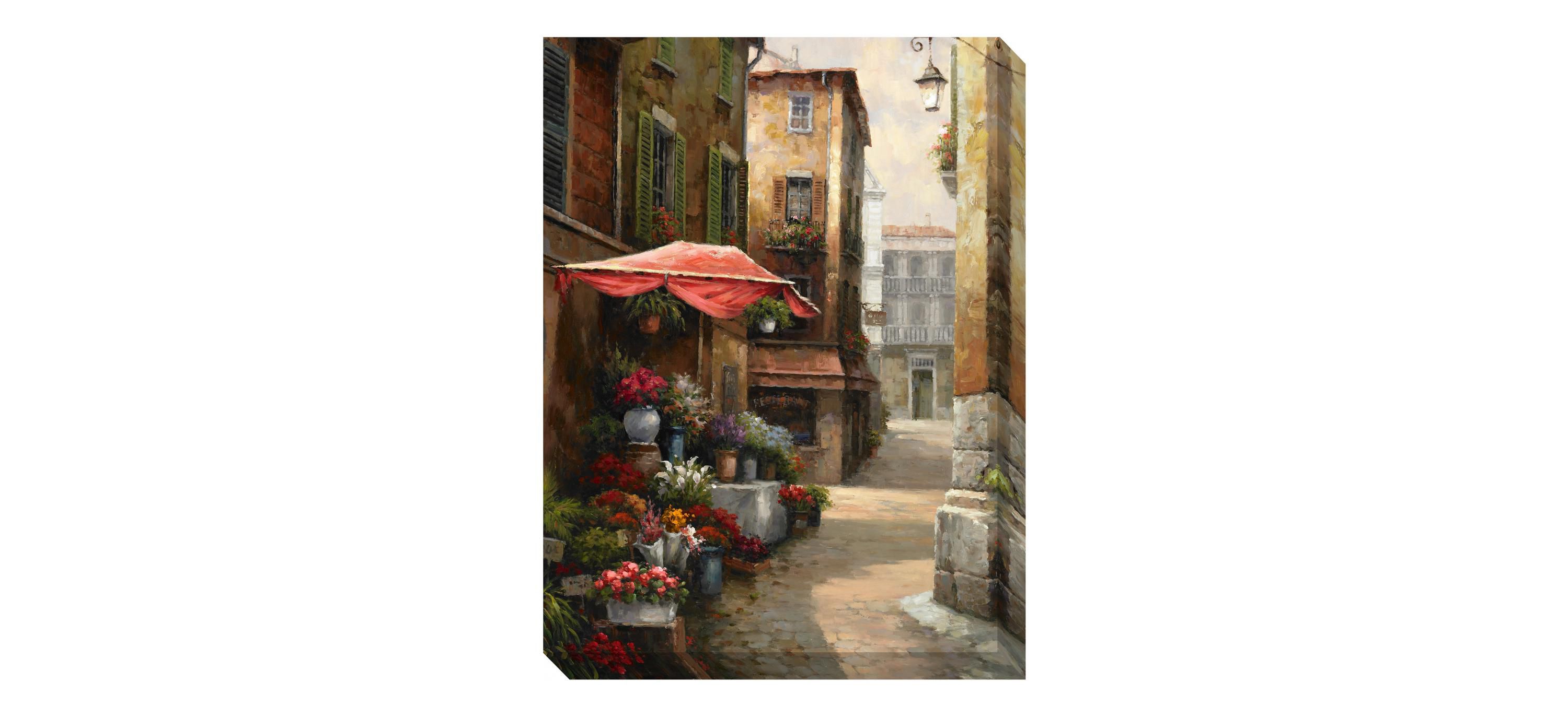 Street Café Gallery-Wrapped Canvas Wall Art