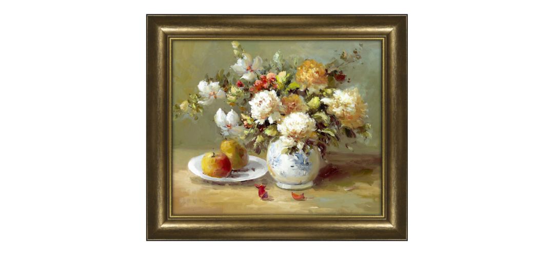 120183140 Flowers and Fruits Framed Canvas Wall Art sku 120183140
