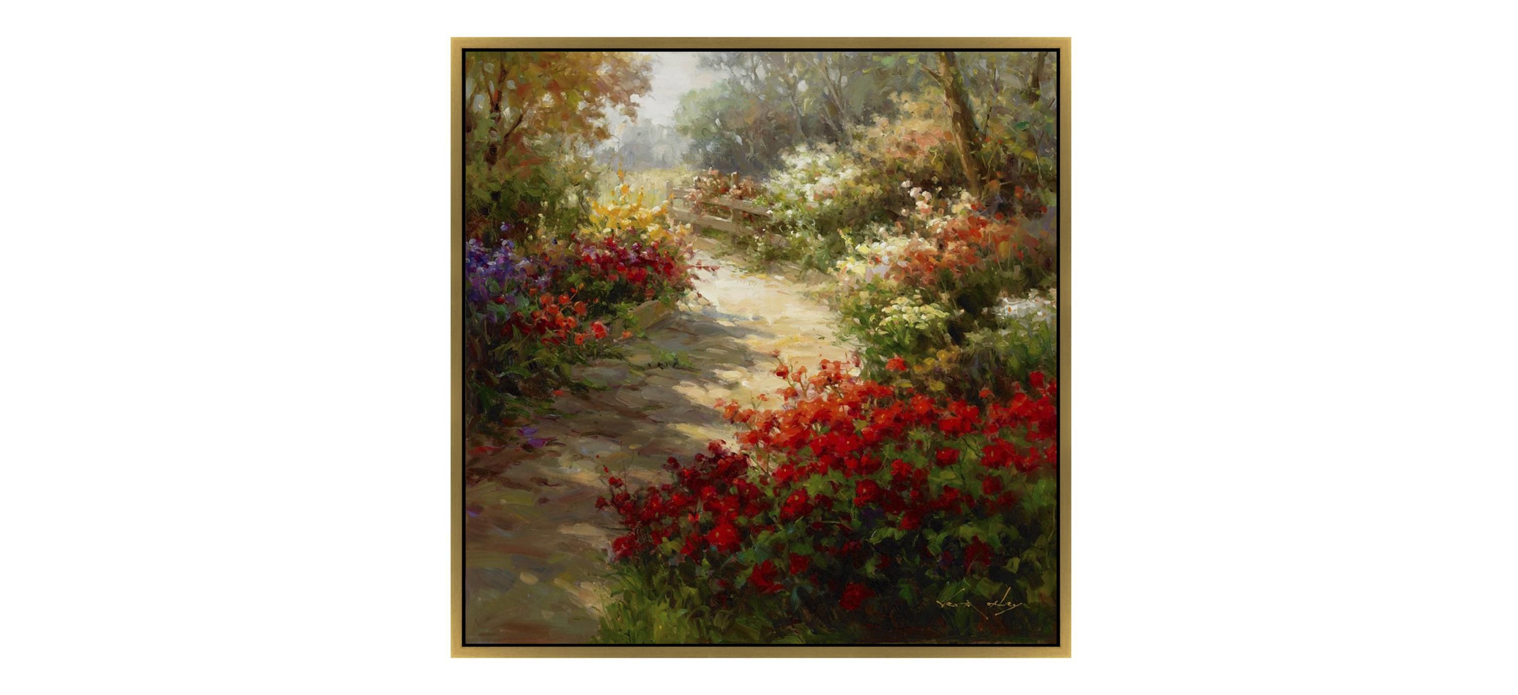 Fenced Path Framed Canvas Wall Art
