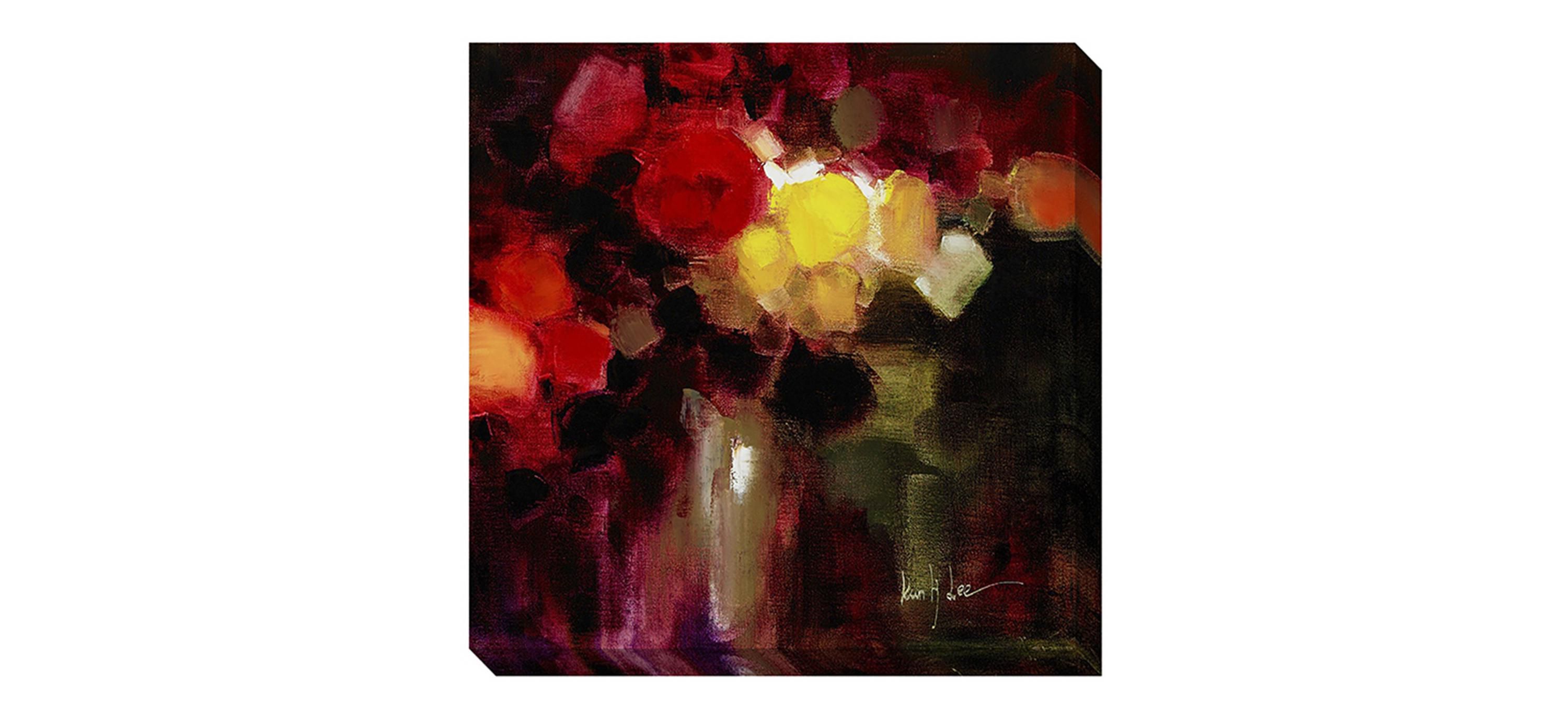 Abstract Flowers in Vase Canvas Wall Art