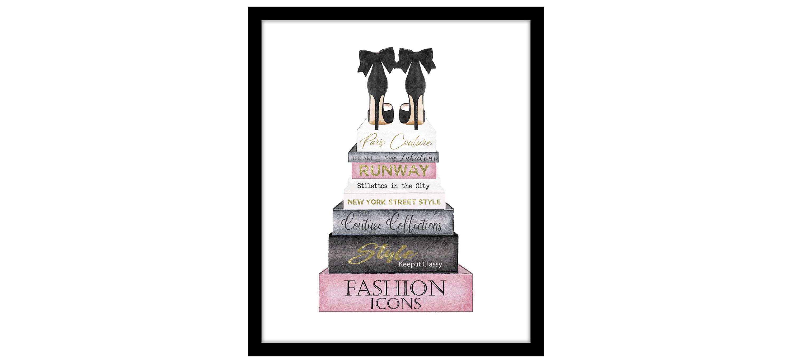 Shoes With Fashion Books Wall Art