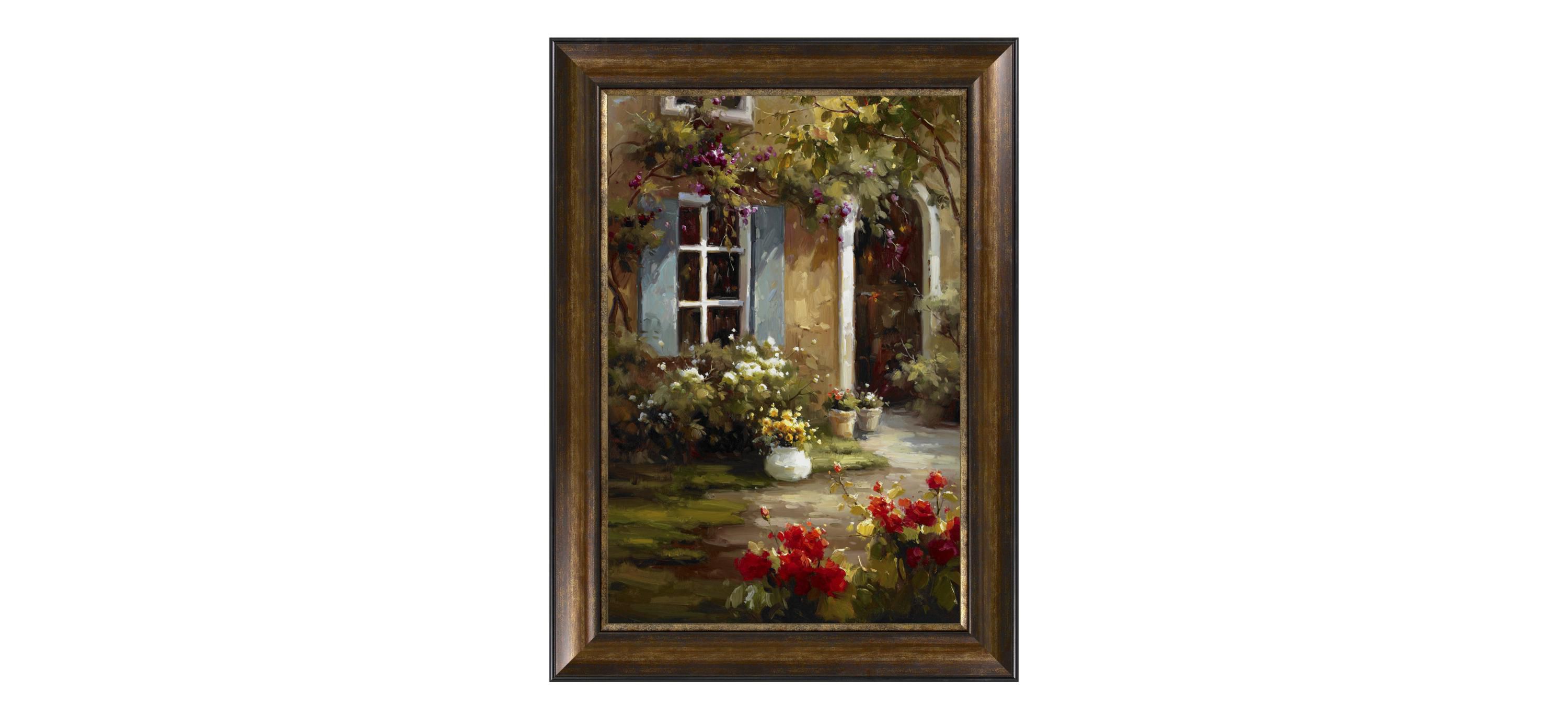 Blue Shutters Framed Canvas Wall Art