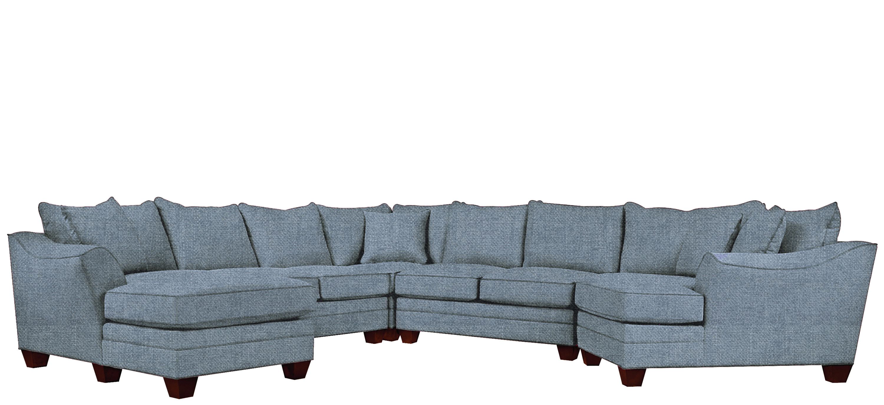 Foresthill 5 Pc Microfiber Sectional Sofa Baci Living Room