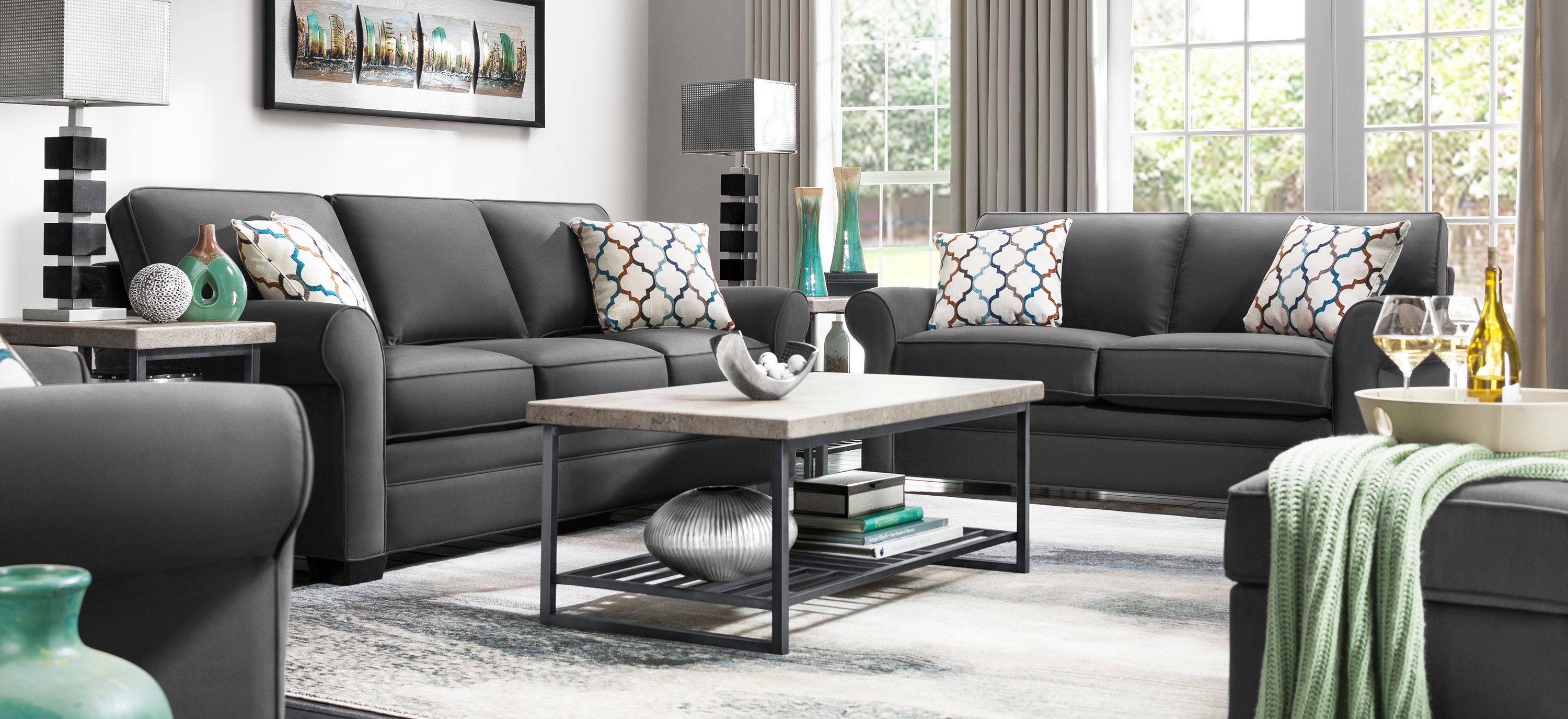 Glendora 2-pc. Microfiber Sofa and Loveseat Set
