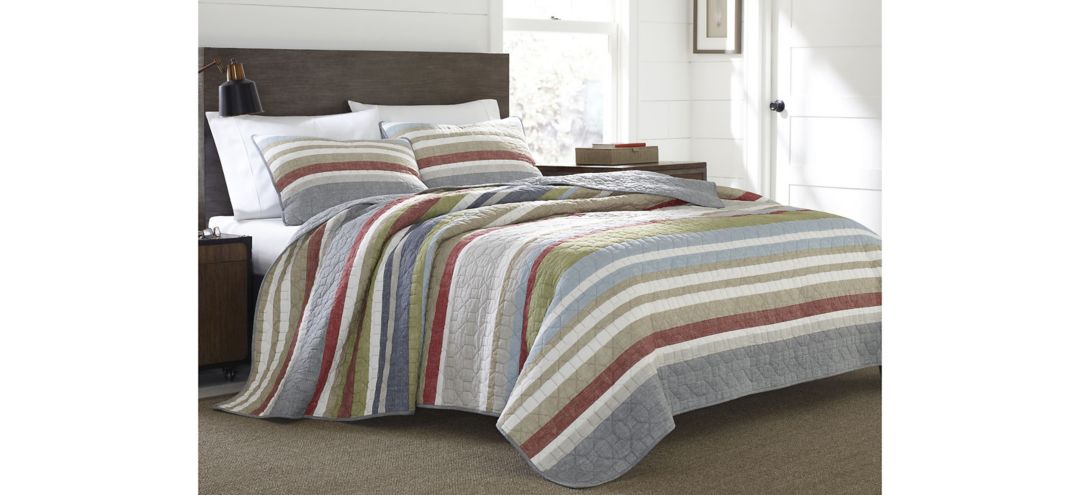 Salmon Ladder Stripe 2-pc. Quilt Set