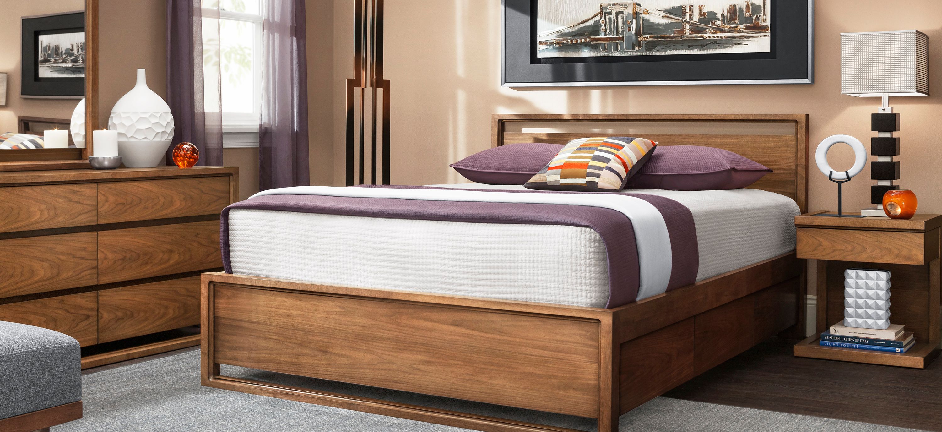 Aversa 4-pc. Bedroom Set w/ 1-sd. Storage Bed and 1-Drawer Nightstand