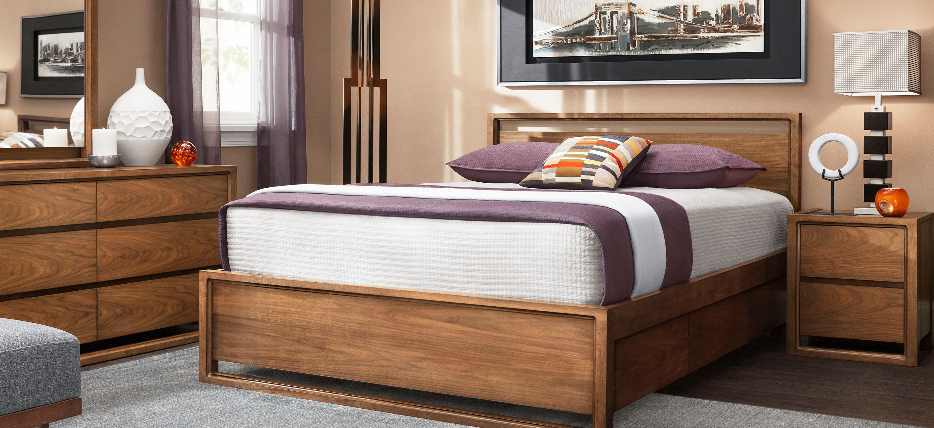 Aversa 4-pc. Platform Bedroom Set w/ 2-Drawer Nightstand
