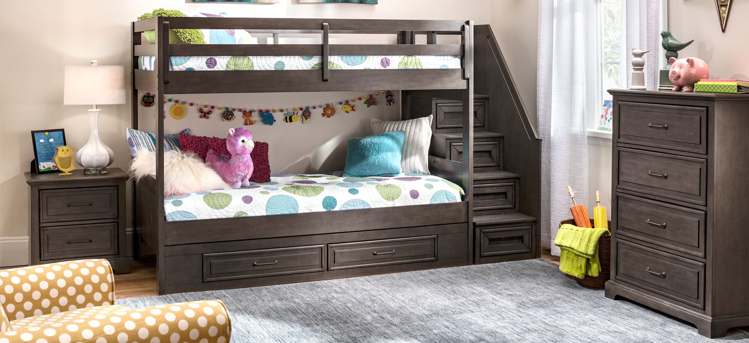 Kieran Twin Over Twin Bunk Bed w/Storage & Staircase Raymour & Flanigan
