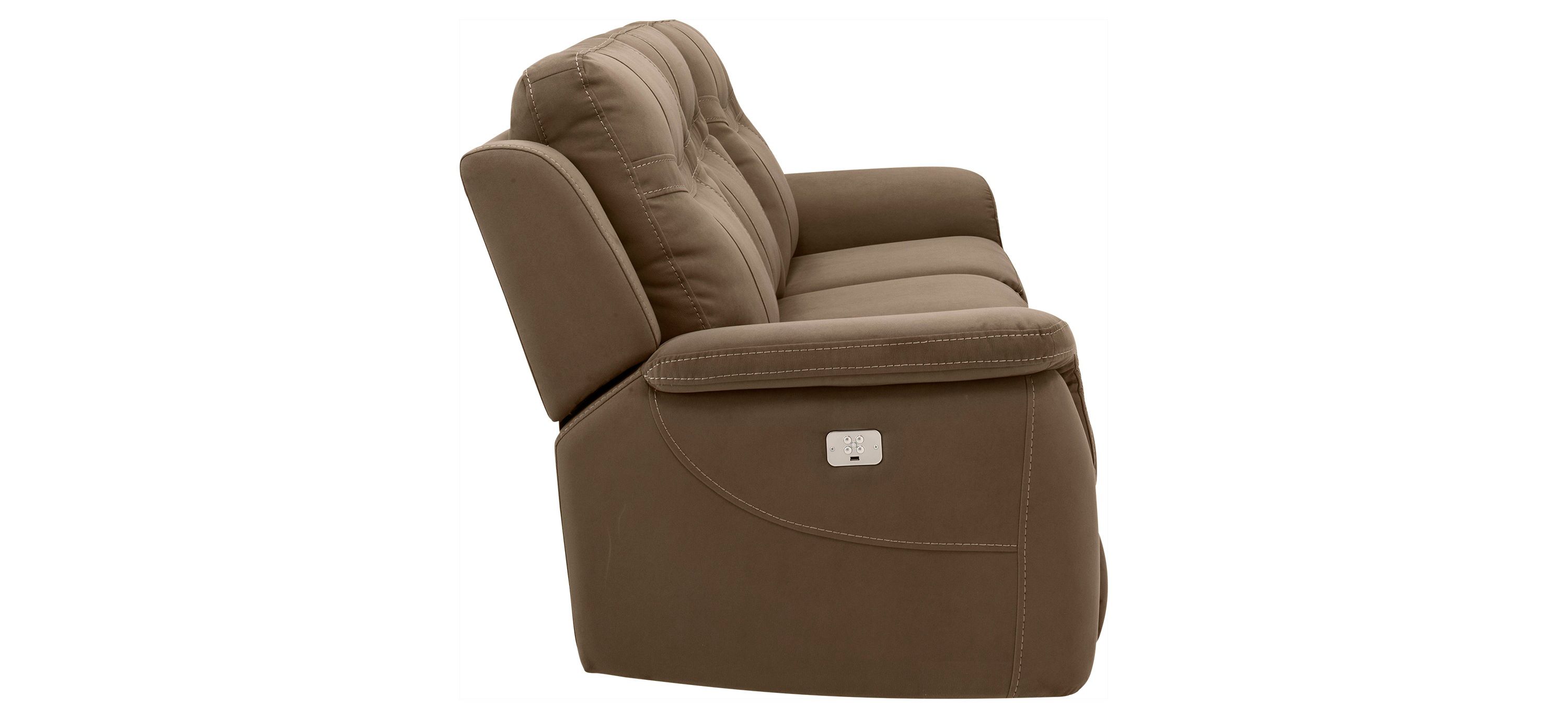 Stanfield Microfiber Power-Reclining Sofa W/Power Headrest 