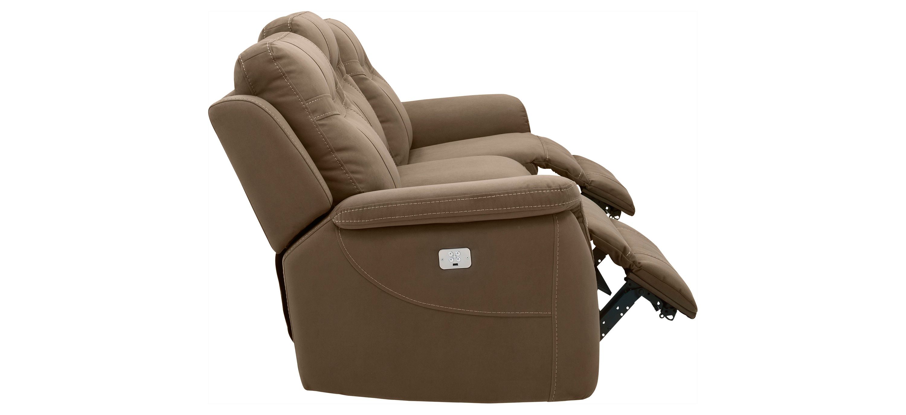 Stanfield Microfiber Power-Reclining Sofa W/Power Headrest 