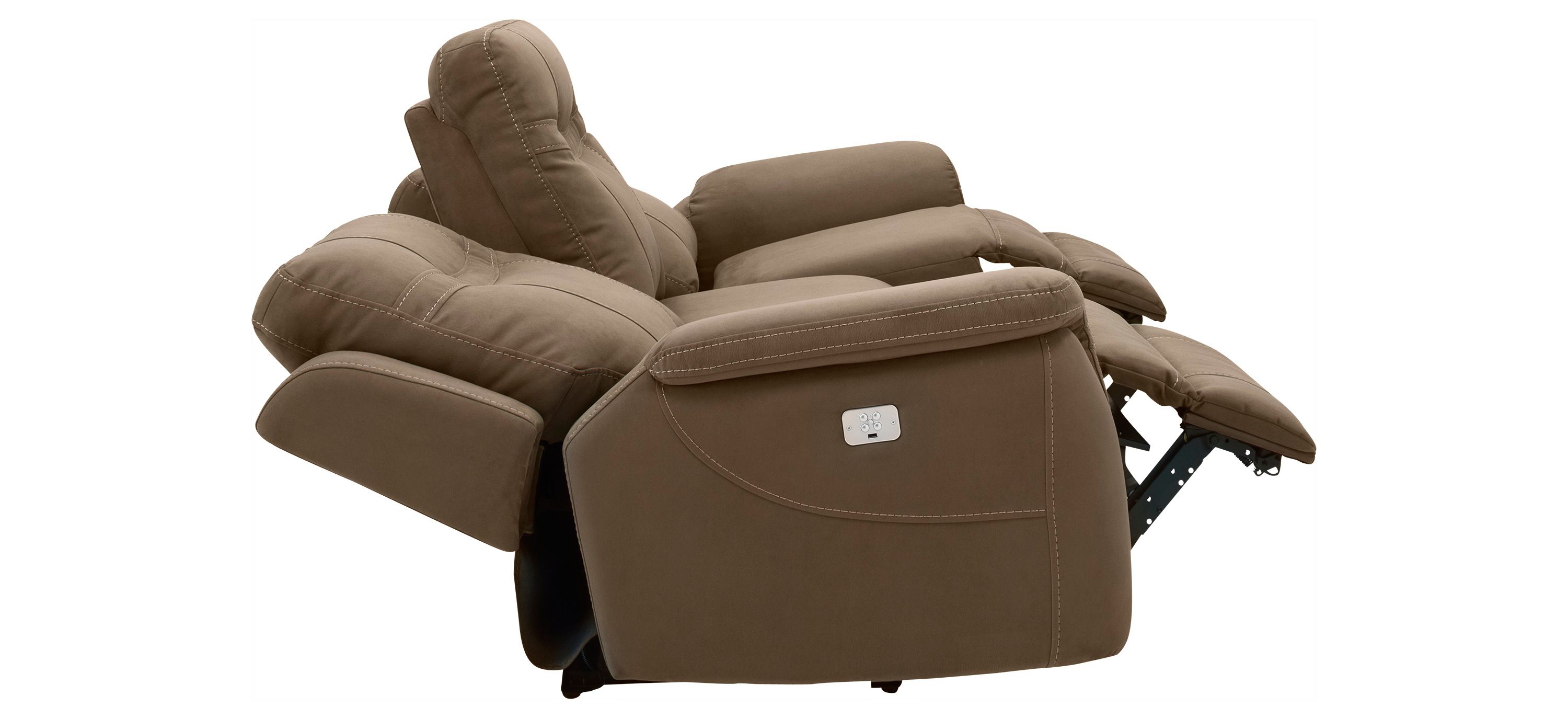 Stanfield Microfiber Power-Reclining Sofa W/Power Headrest 