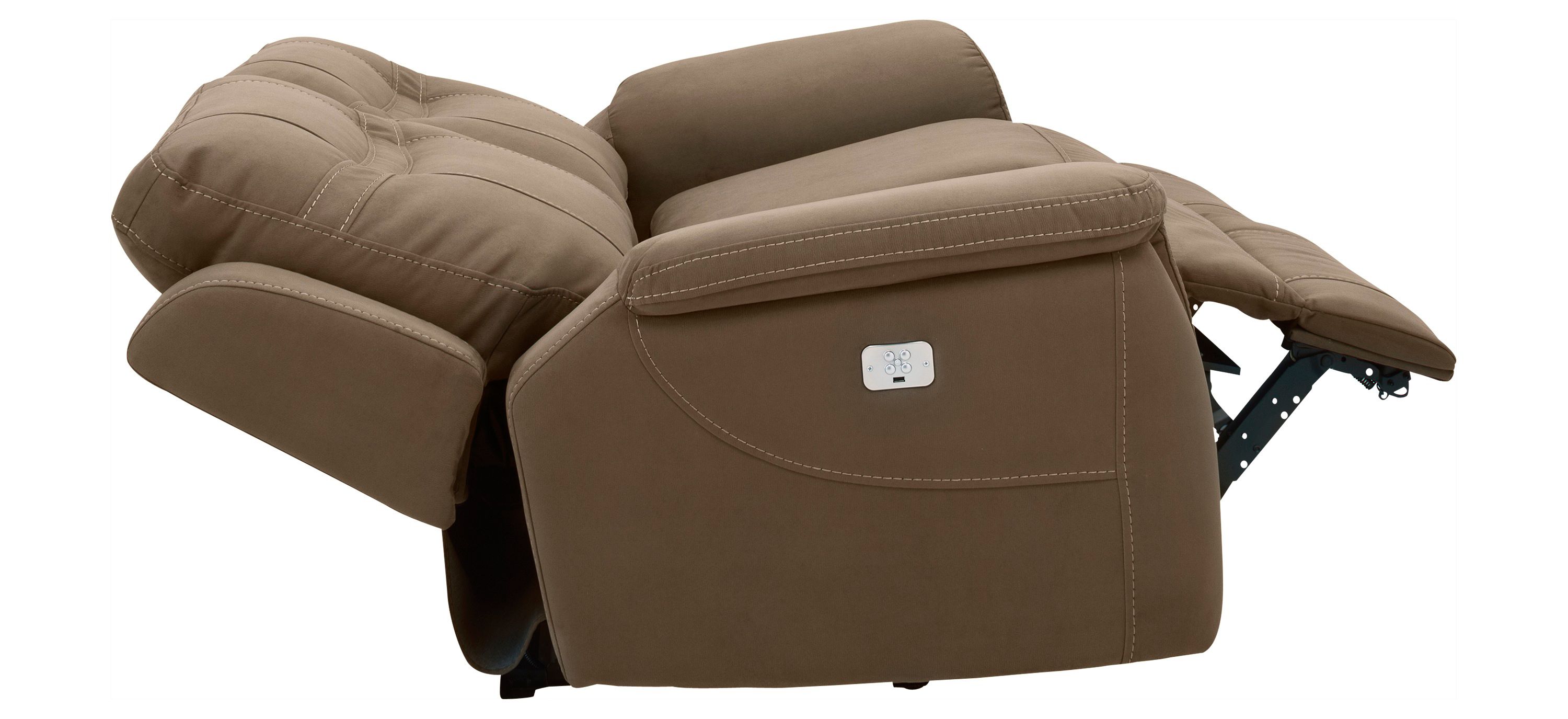 Stanfield Microfiber Power-Reclining Loveseat w/ Power Headrest 