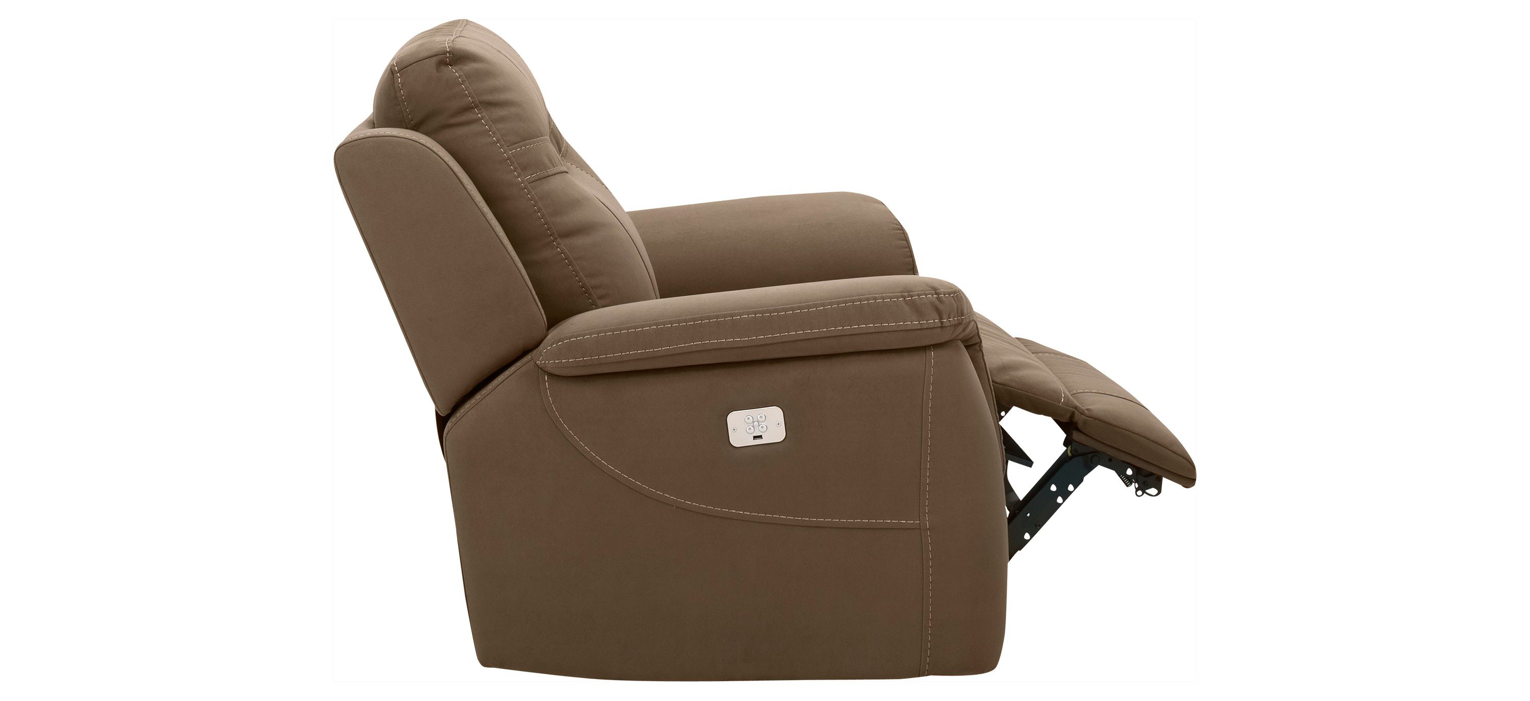 Stanfield Microfiber Power Recliner w/Power Headrest | Raymour  